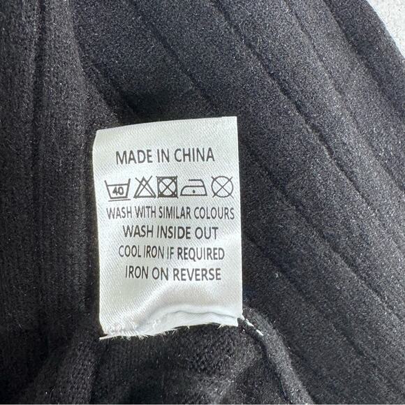 Area Stars Quarter Zip Sweater Black Cable Knit Ribbed Collared Pullover S NEW - Picture 8 of 12